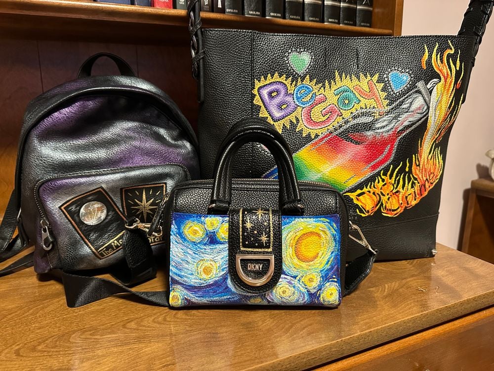 Hand Painted bags, purses, and totes